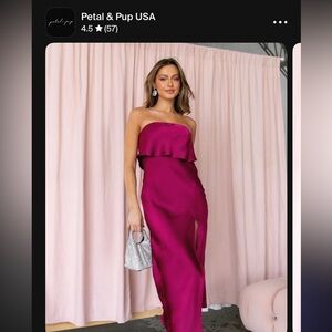 NWT! Petal & Pup • Vienna Strapless Midi Dress • Berry • Size M